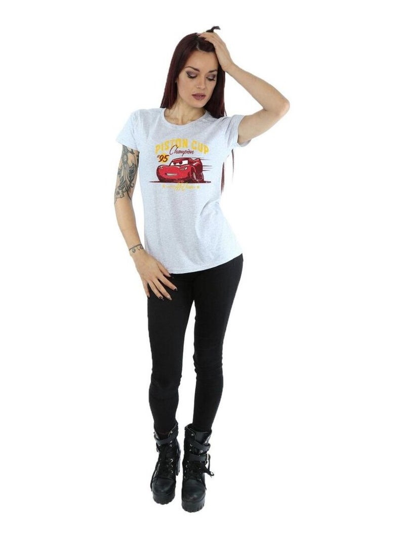 Disney - T-shirt CARS PISTON CUP CHAMPION Gris chiné - Kiabi