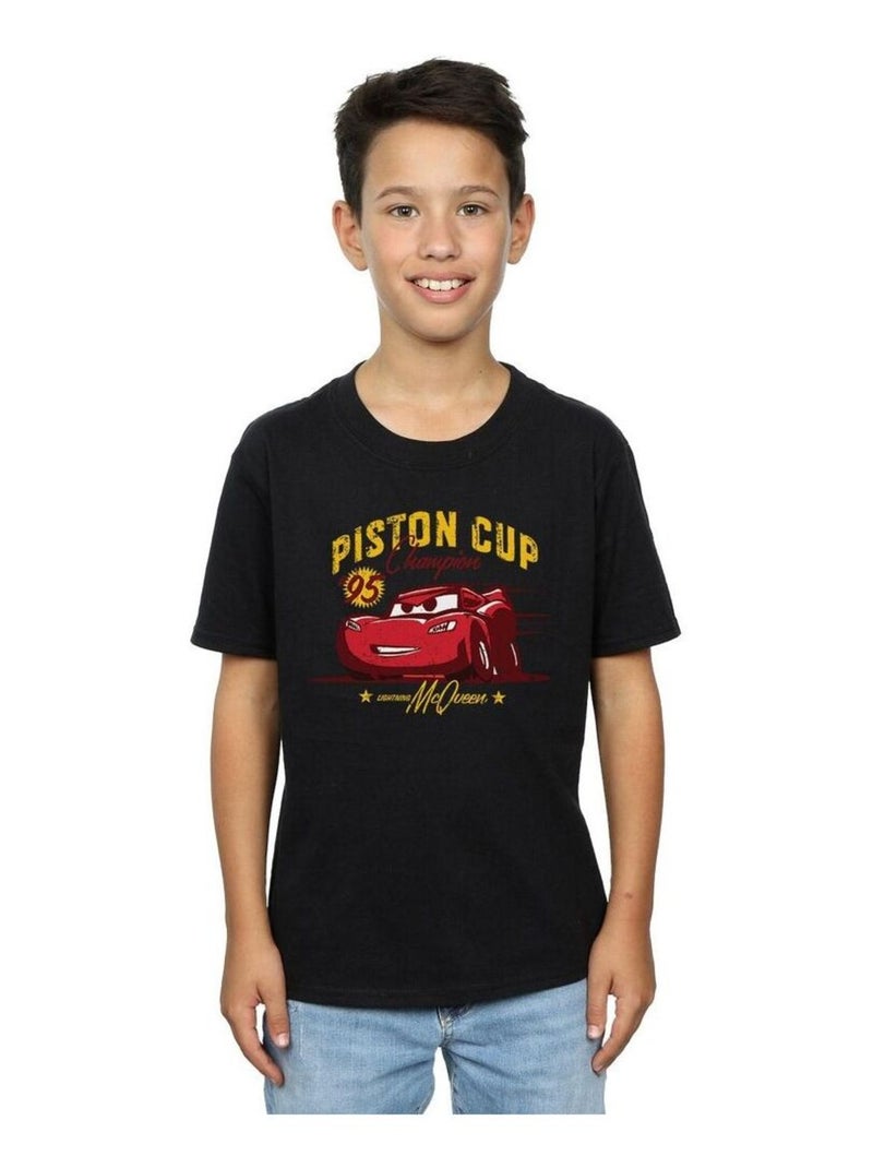 Disney - T-shirt CARS PISTON CUP CHAMPION Noir - Kiabi