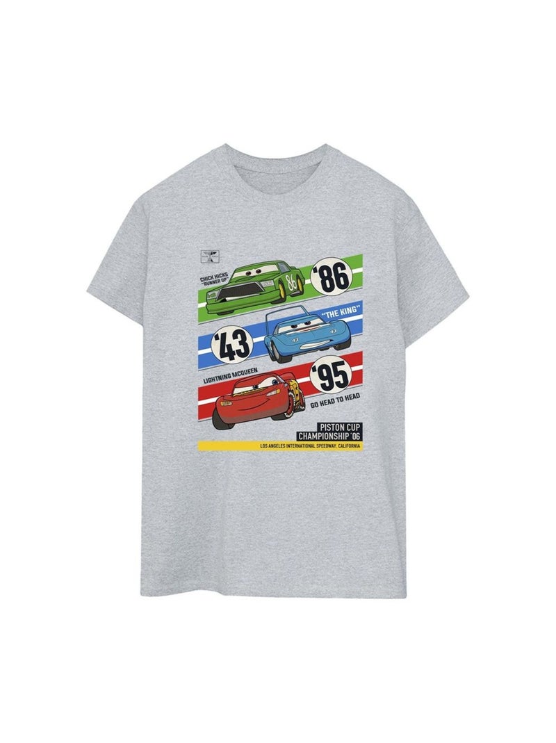 Disney - T-shirt CARS PISTON CUP CHAMPIONS Gris chiné - Kiabi