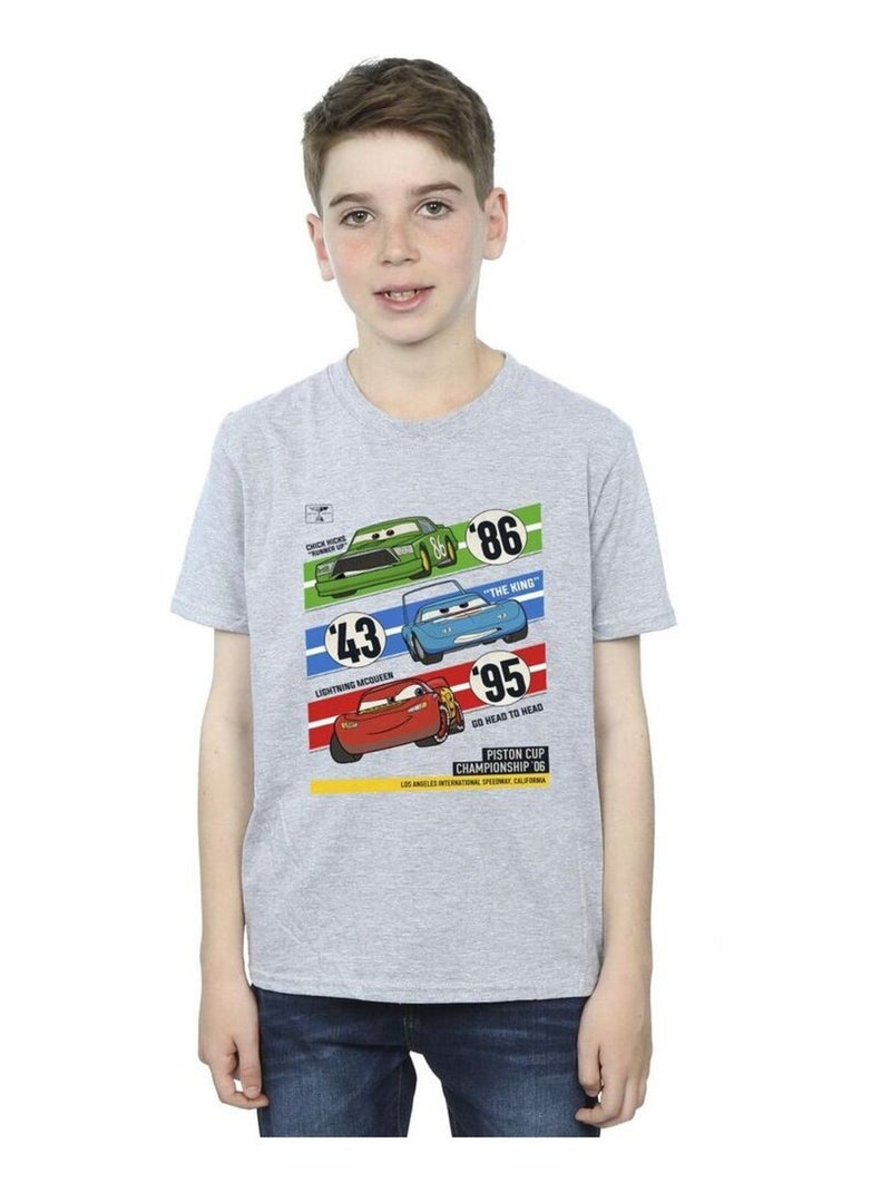 Disney - T-shirt CARS PISTON CUP CHAMPIONS Gris chiné - Kiabi