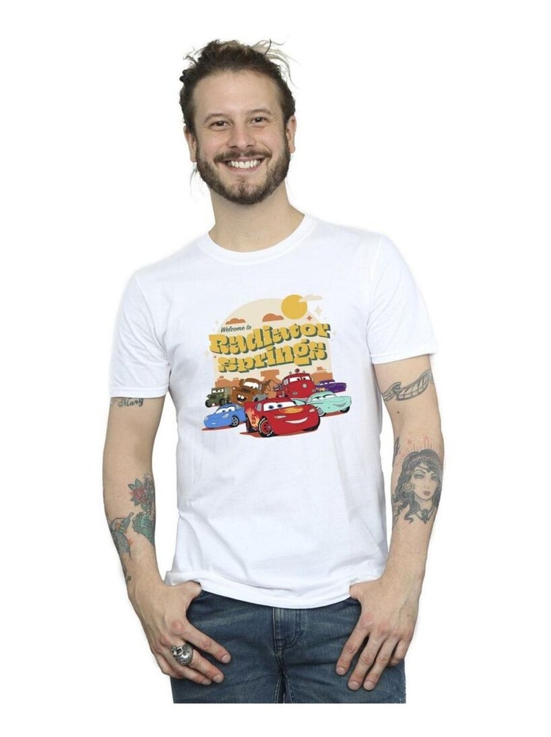 Disney - T-shirt CARS RADIATOR SPRINGS Blanc - Kiabi