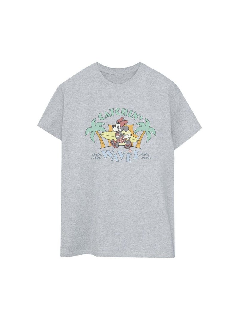 Disney - T-shirt CATCHIN WAVES Gris chiné - Kiabi