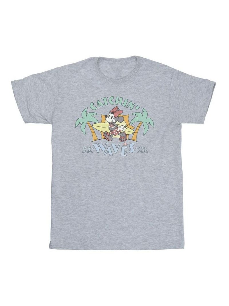Disney - T-shirt CATCHIN WAVES Gris chiné - Kiabi