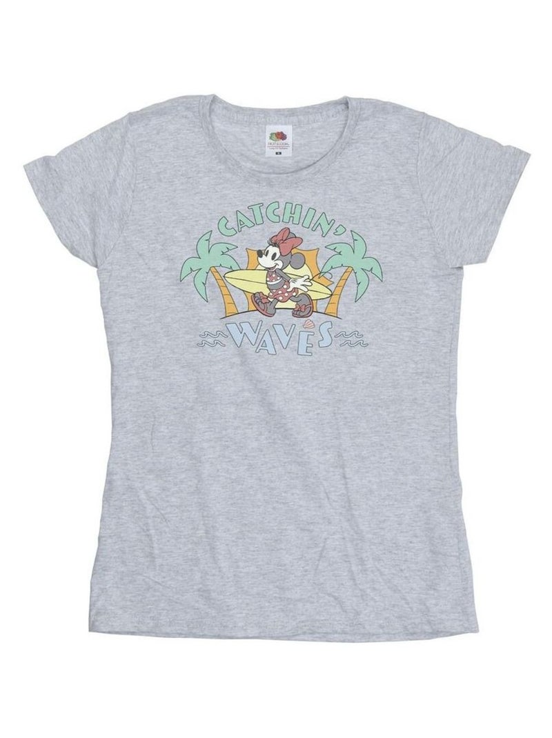 Disney - T-shirt CATCHIN WAVES Gris chiné - Kiabi