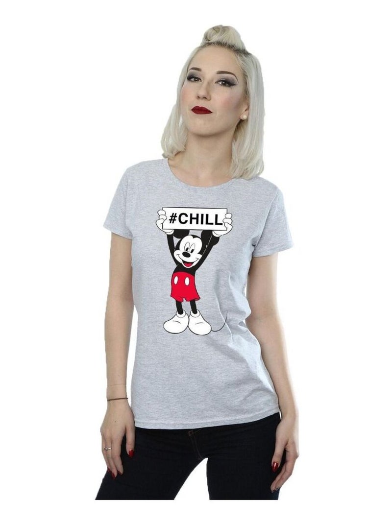 Disney - T-shirt CHILL Gris chiné - Kiabi