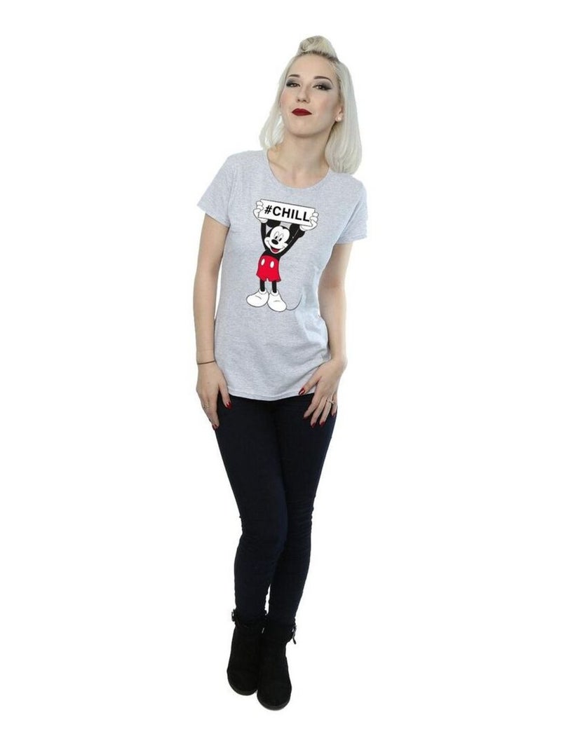 Disney - T-shirt CHILL Gris chiné - Kiabi