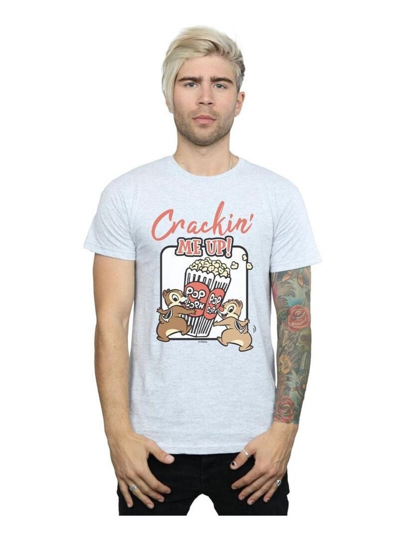 Disney - T-shirt CHIP N DALE CRACKIN ME Là-Haut Gris chiné - Kiabi
