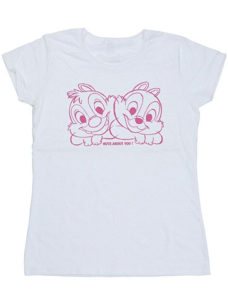 Disney - T-shirt CHIP 'N' DALE NUTS ABOUT YOU Blanc - Kiabi