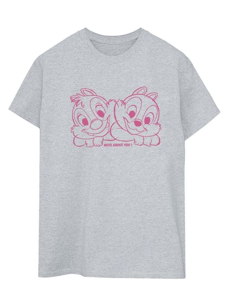 Disney - T-shirt CHIP 'N' DALE NUTS ABOUT YOU Gris chiné - Kiabi