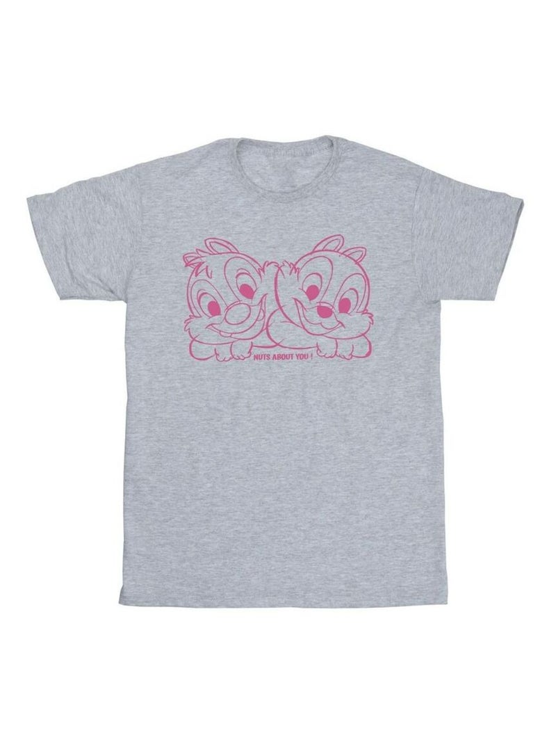 Disney - T-shirt CHIP 'N' DALE NUTS ABOUT YOU Gris chiné - Kiabi