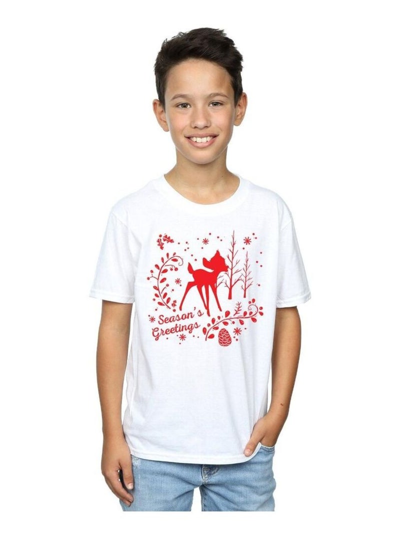 Disney - T-shirt CHRISTMAS GREETINGS Blanc - Kiabi