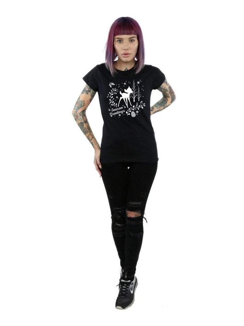 Disney - T-shirt CHRISTMAS GREETINGS Noir - Kiabi