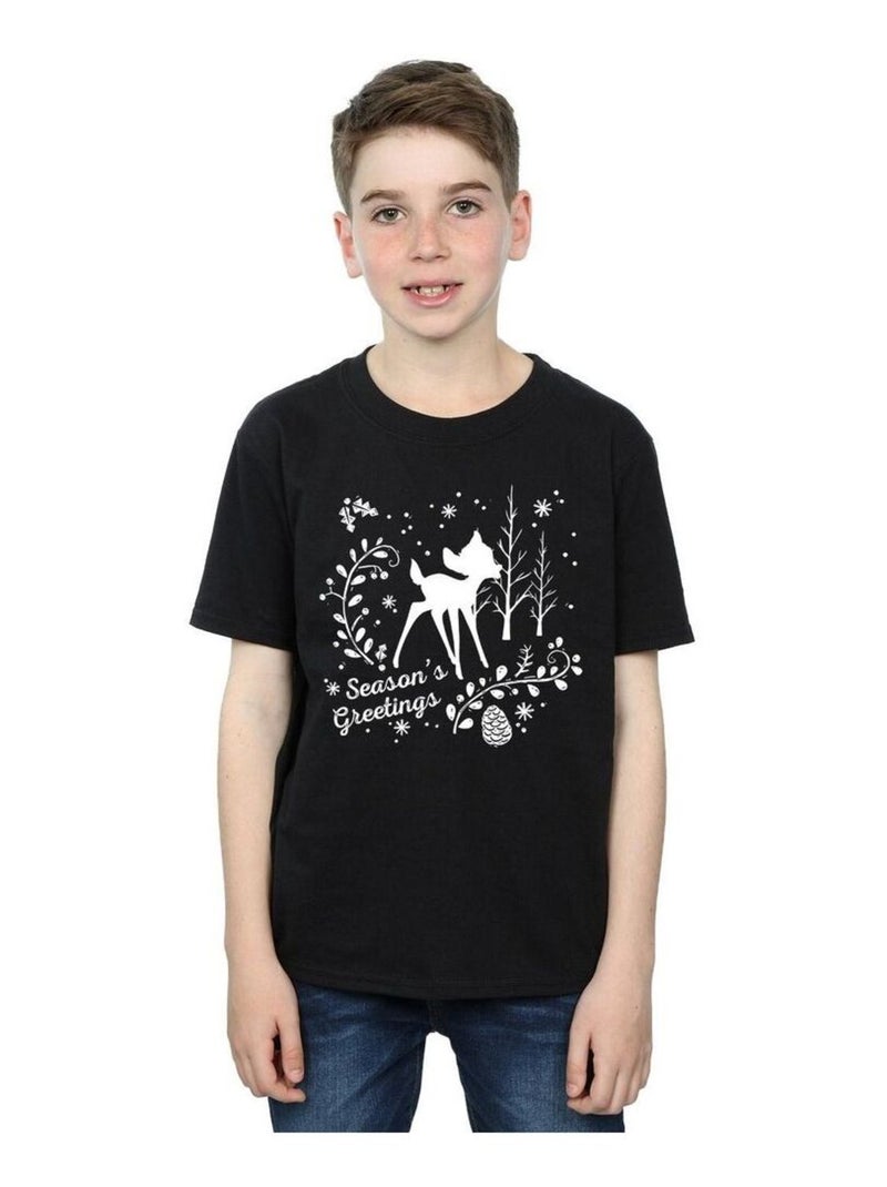Disney - T-shirt CHRISTMAS GREETINGS Noir - Kiabi