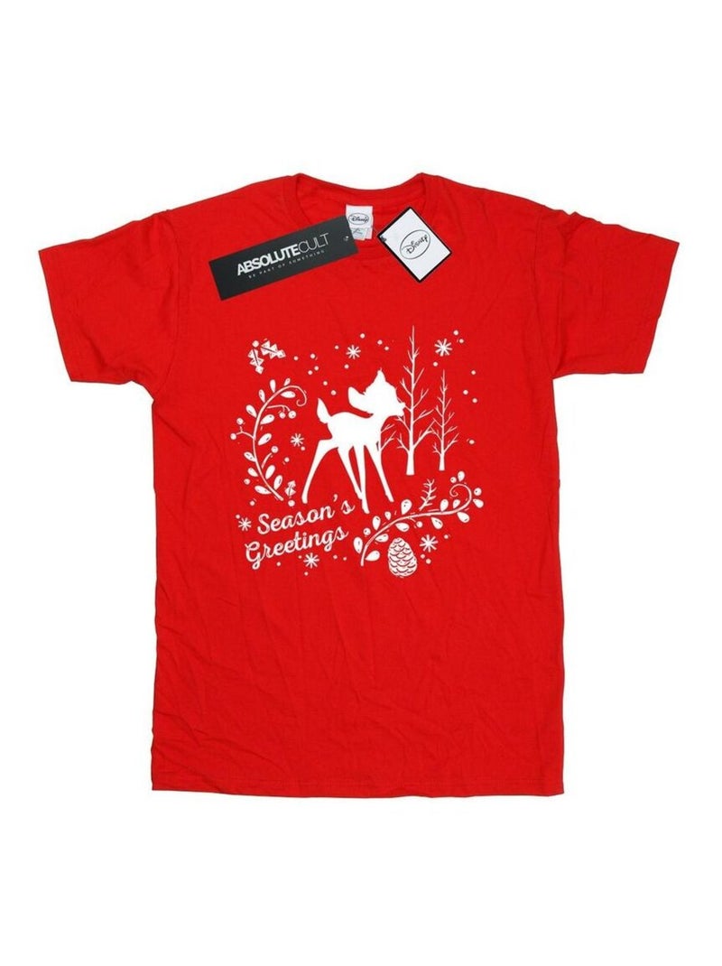 Disney - T-shirt CHRISTMAS GREETINGS Rouge - Kiabi