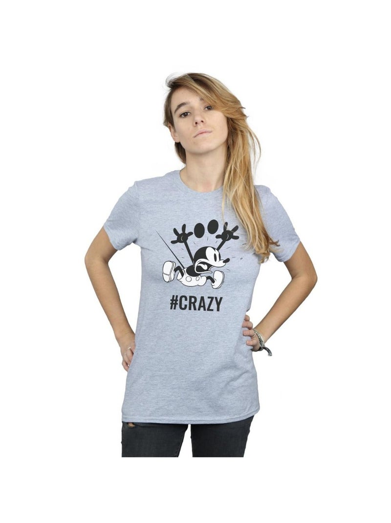 Disney - T-shirt #CRAZY Gris chiné - Kiabi