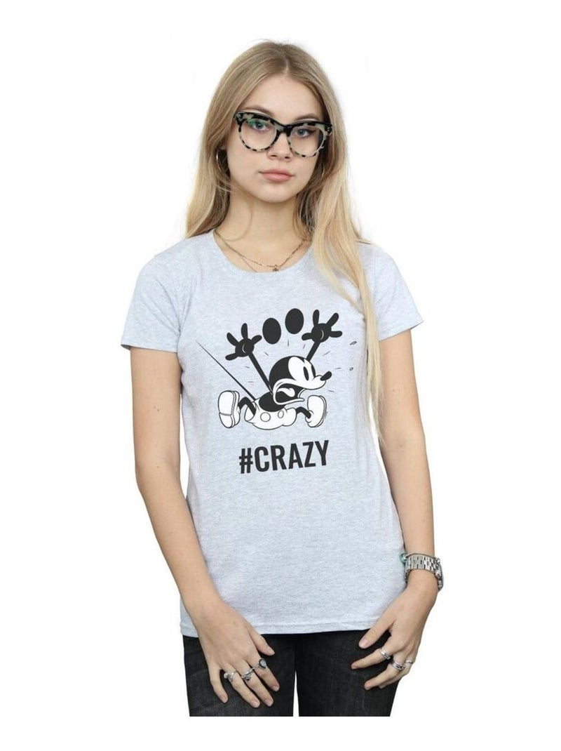 Disney - T-shirt #CRAZY Gris chiné - Kiabi
