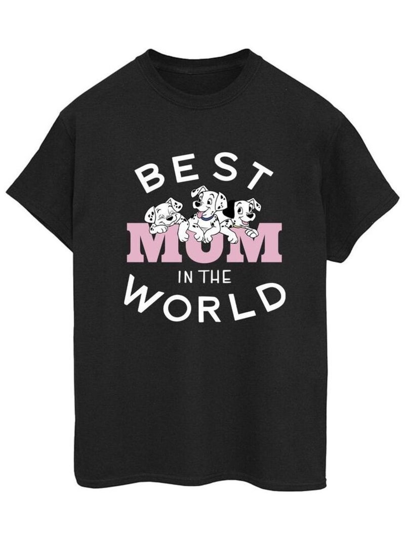 Disney - T-shirt DALMATIANS BEST MUM IN THE WORLD Noir - Kiabi