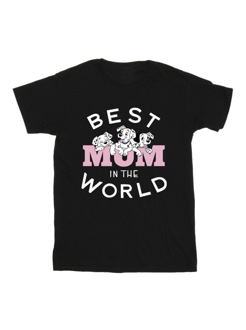 Disney - T-shirt DALMATIANS BEST MUM IN THE WORLD Noir - Kiabi