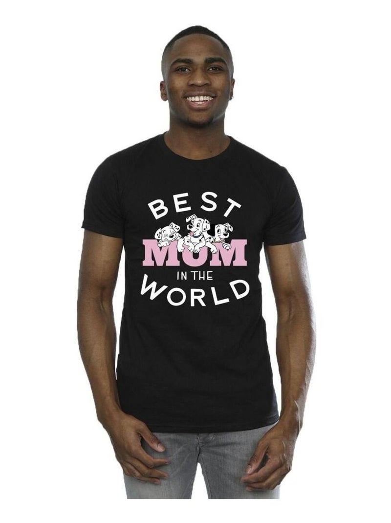 Disney - T-shirt DALMATIANS BEST MUM IN THE WORLD Noir - Kiabi