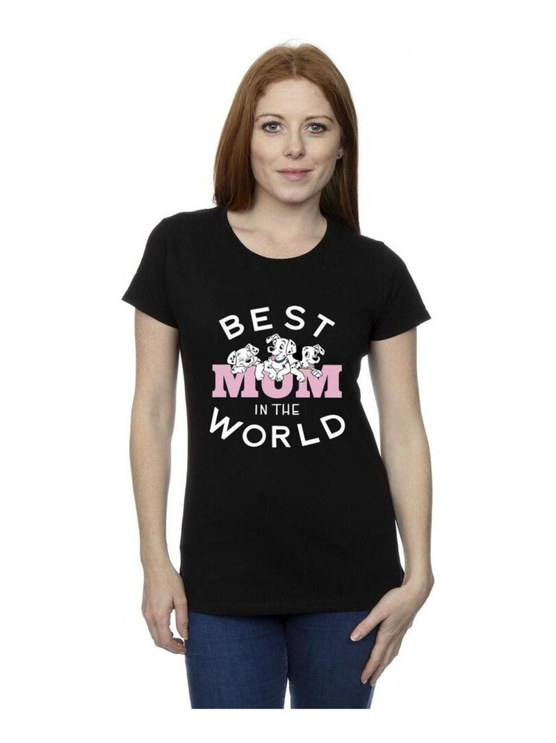 Disney - T-shirt DALMATIANS BEST MUM IN THE WORLD Noir - Kiabi