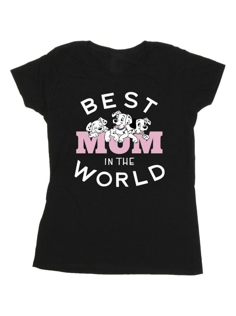 Disney - T-shirt DALMATIANS BEST MUM IN THE WORLD Noir - Kiabi