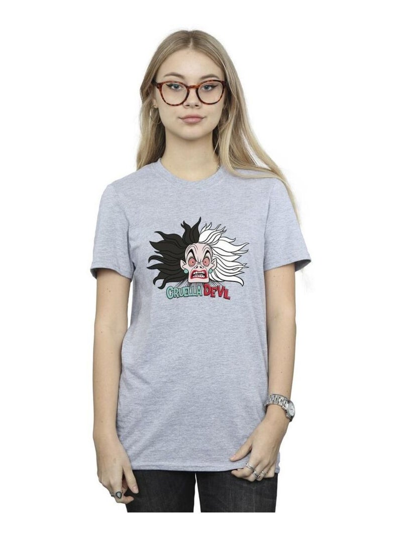 Disney - T-shirt DALMATIANS CRAZY MUM Gris chiné - Kiabi