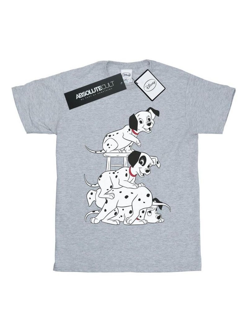 Disney - T-shirt DALMATIANS Gris chiné - Kiabi