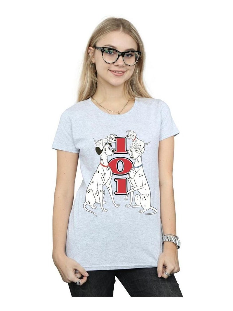 Disney - T-shirt DALMATIANS Gris chiné - Kiabi