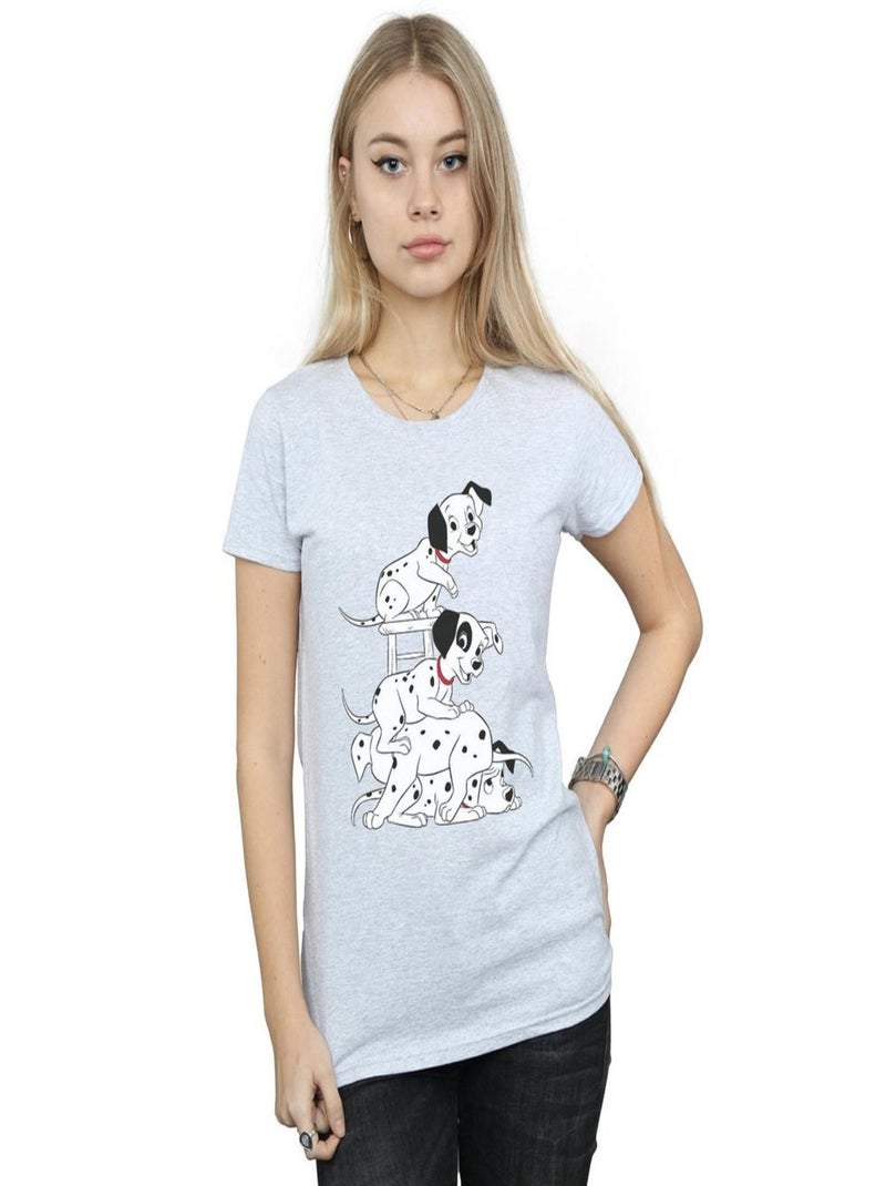 Disney - T-shirt DALMATIANS Gris chiné - Kiabi