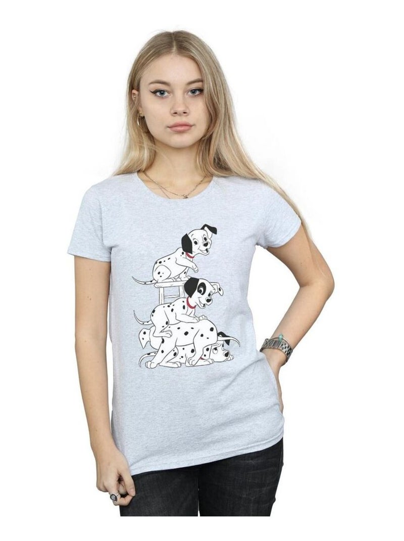 Disney - T-shirt DALMATIANS Gris chiné - Kiabi