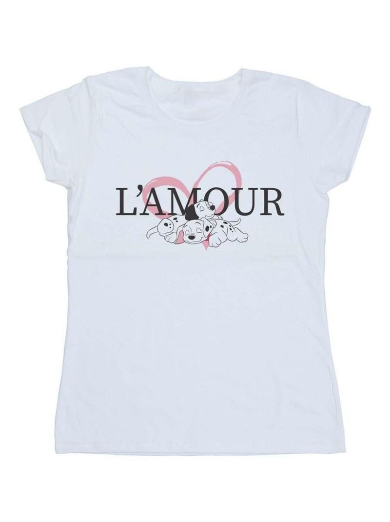 Disney - T-shirt DALMATIANS L'AMOUR Blanc - Kiabi