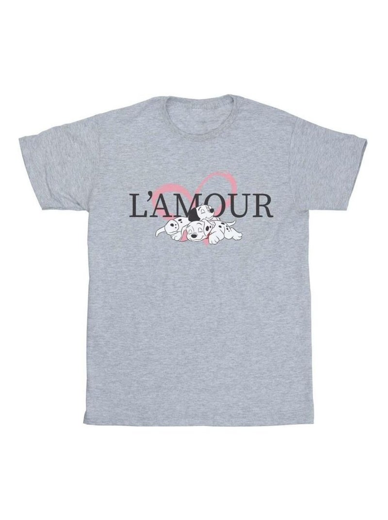 Disney - T-shirt DALMATIANS L'AMOUR Gris chiné - Kiabi