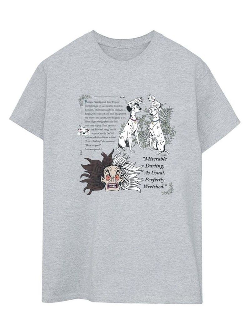 Disney - T-shirt DALMATIANS MISERABLE DARLING Gris chiné - Kiabi