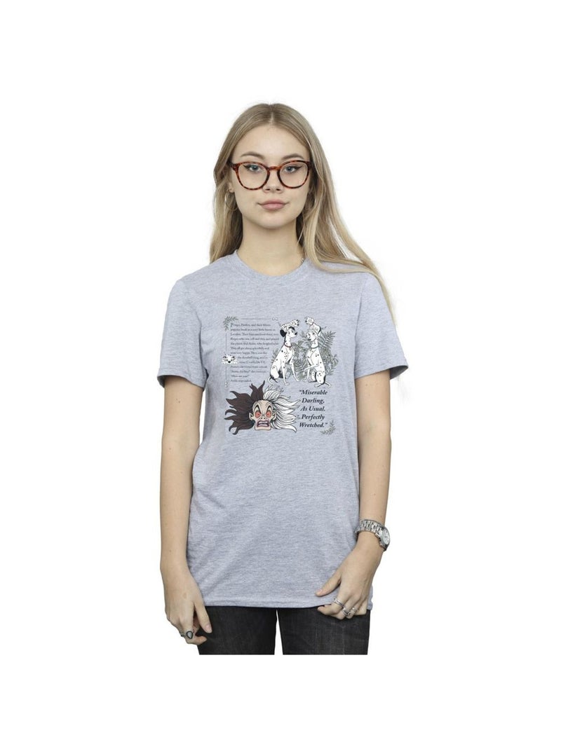 Disney - T-shirt DALMATIANS MISERABLE DARLING Gris chiné - Kiabi
