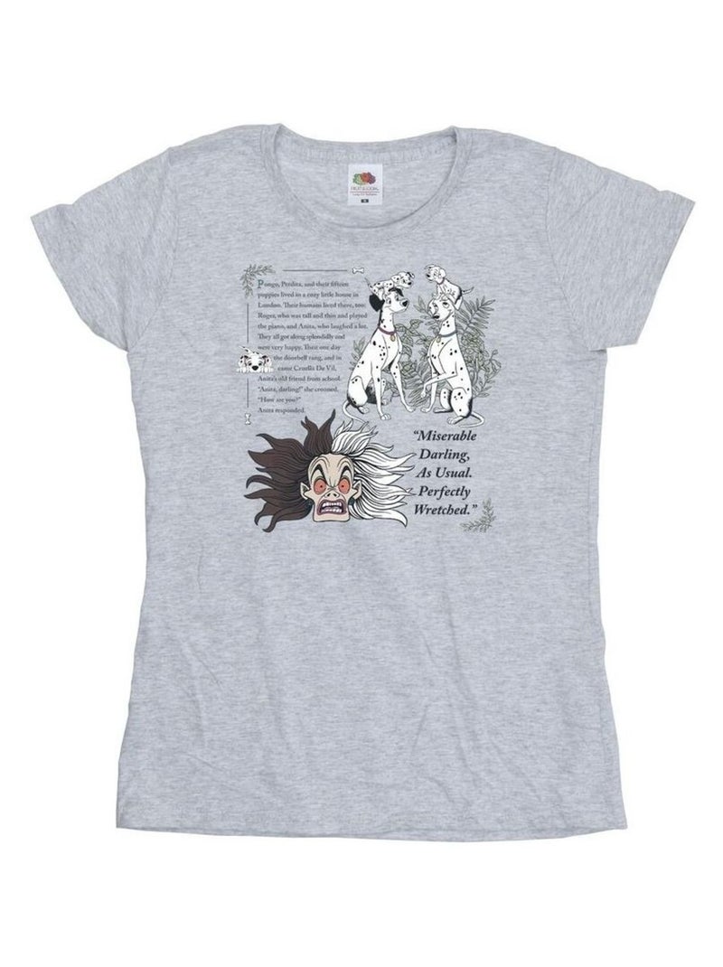 Disney - T-shirt DALMATIANS MISERABLE DARLING Gris chiné - Kiabi