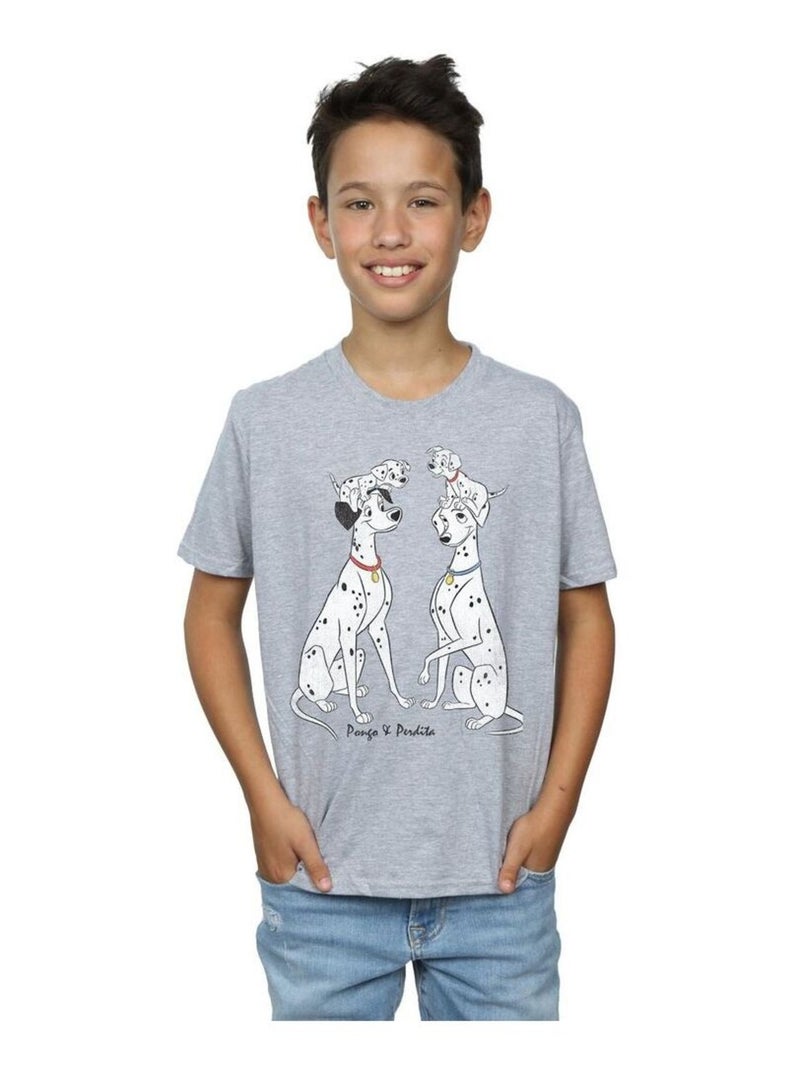 Disney - T-shirt DALMATIANS PONGO AND PERDITA Gris chiné - Kiabi