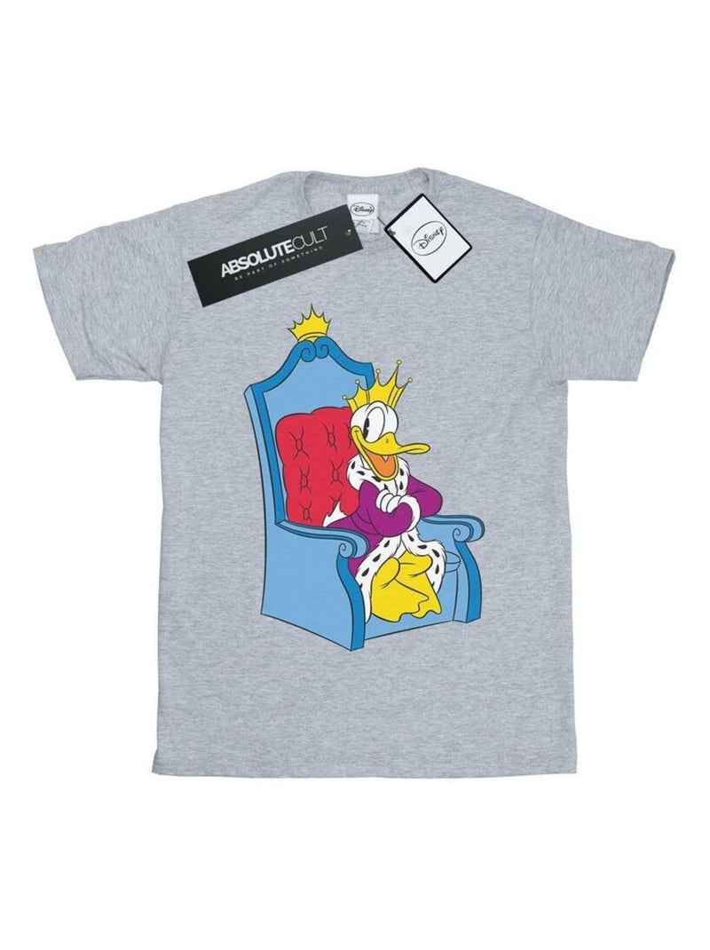 Disney - T-shirt DONALD DUCK KING DONALD Gris chiné - Kiabi