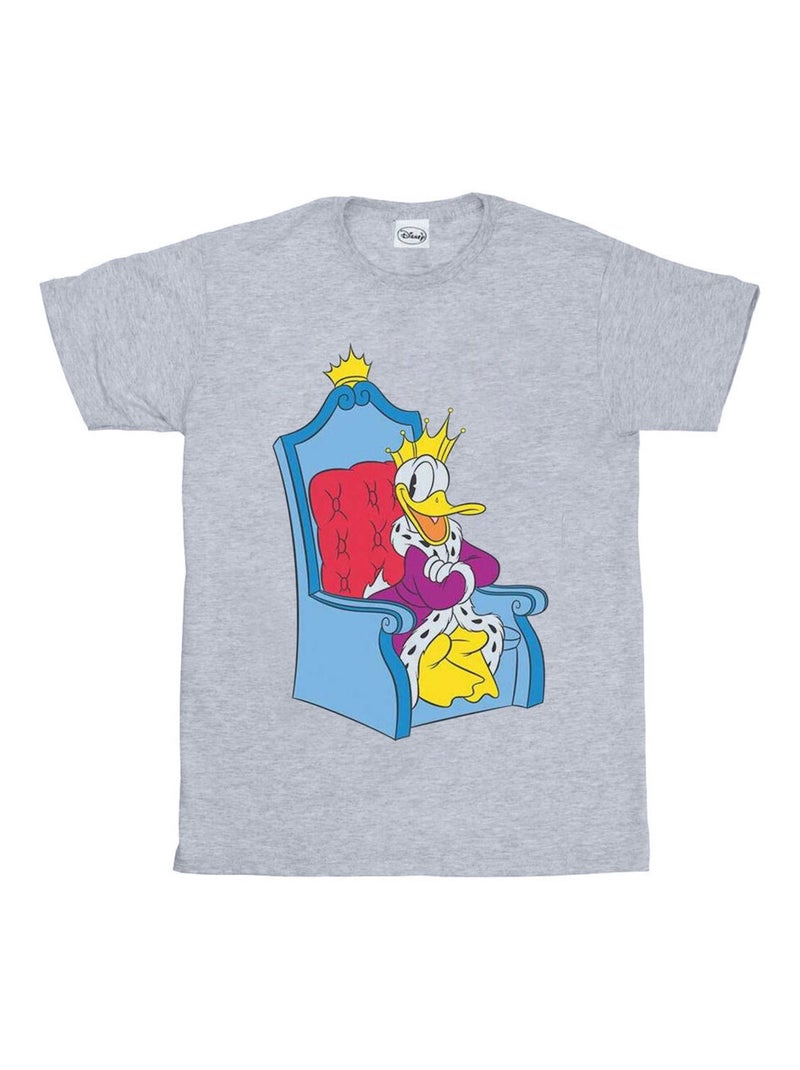Disney - T-shirt DONALD DUCK KING DONALD Gris chiné - Kiabi