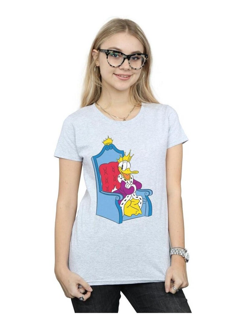 Disney - T-shirt DONALD DUCK KING DONALD Gris chiné - Kiabi