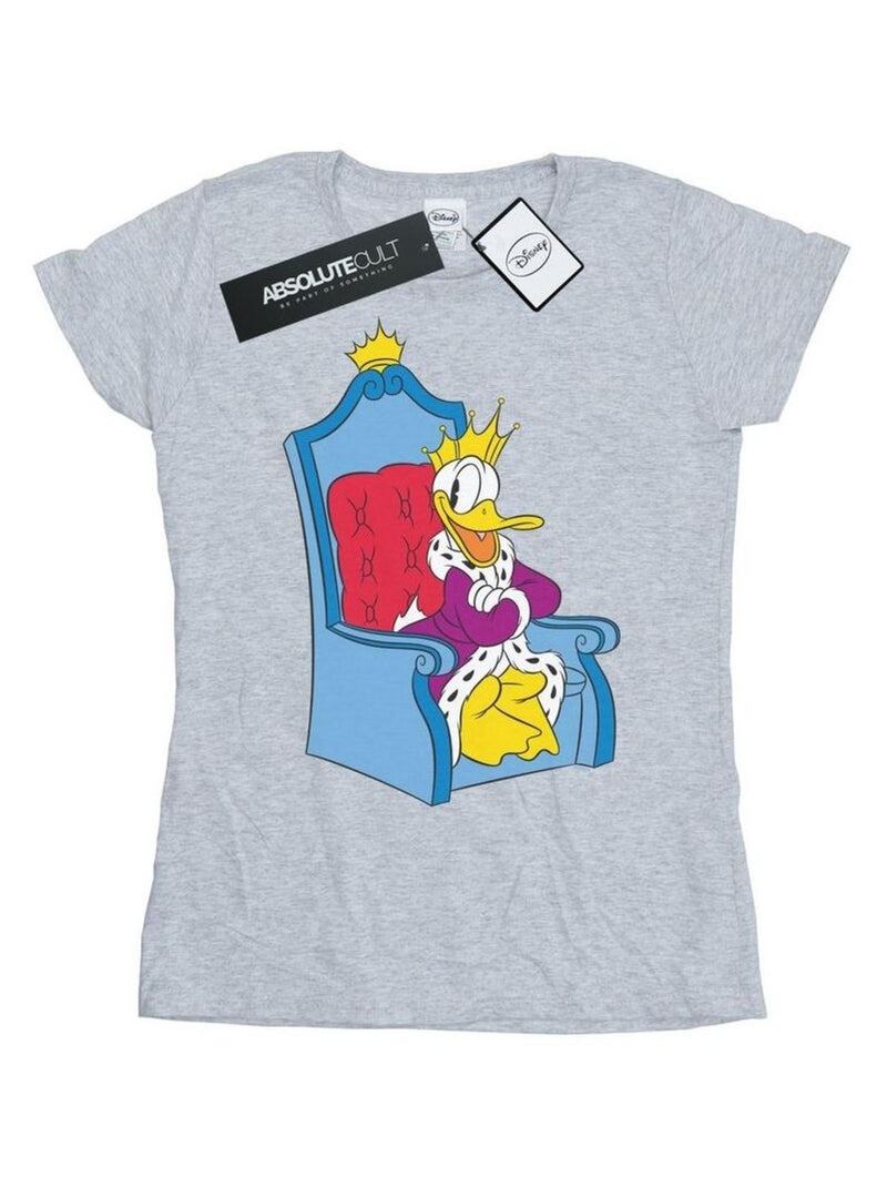Disney - T-shirt DONALD DUCK KING DONALD Gris chiné - Kiabi