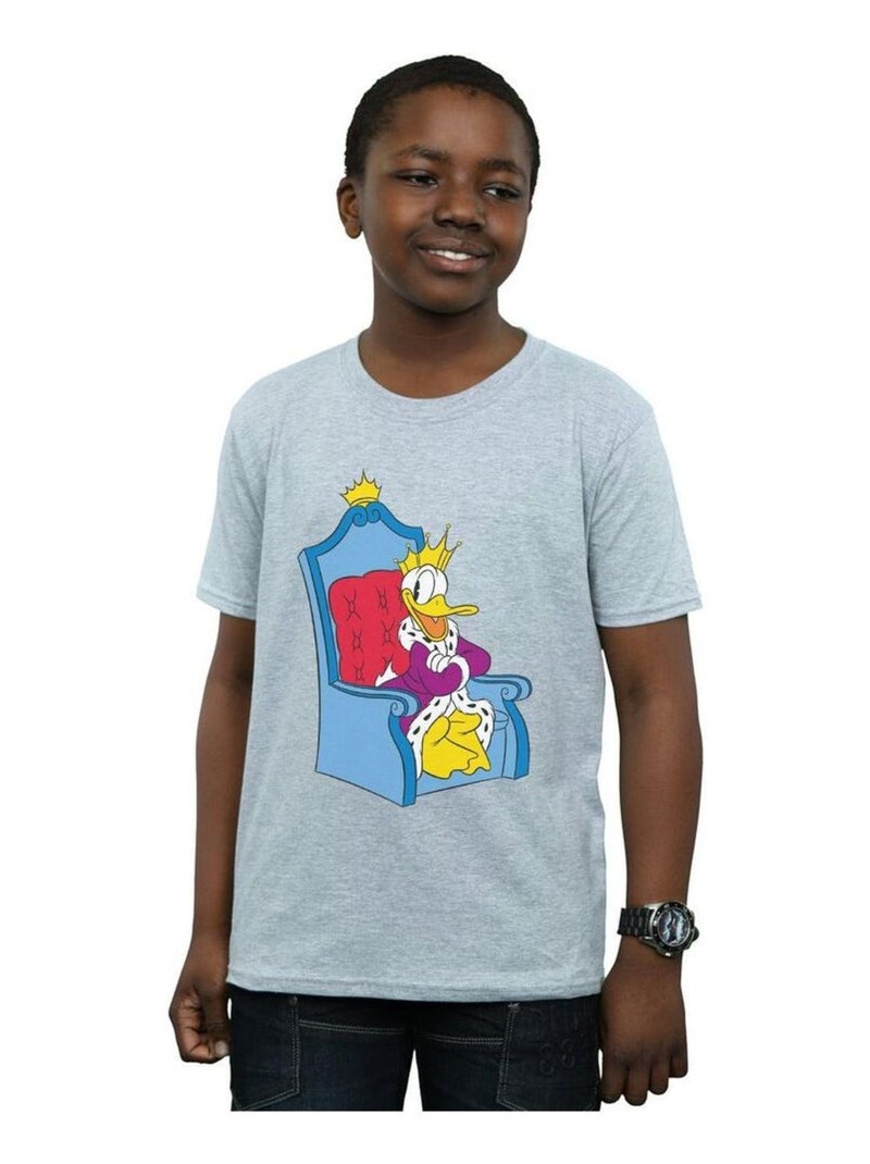 Disney - T-shirt DONALD DUCK KING DONALD Gris chiné - Kiabi