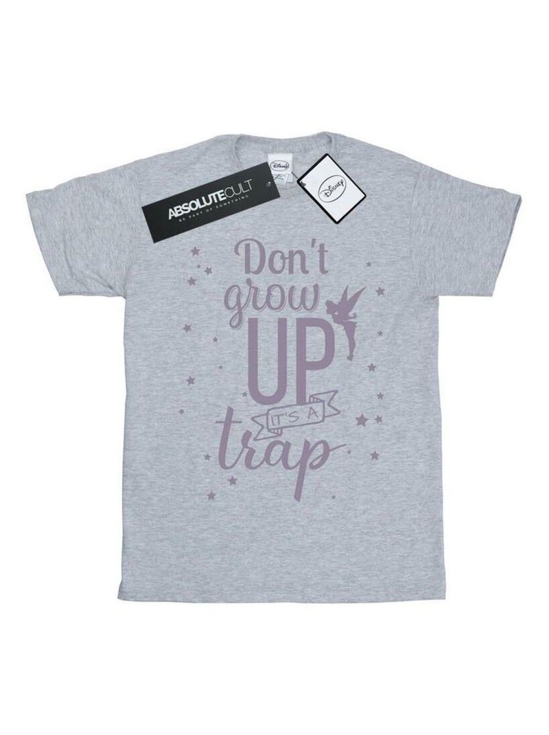 Disney - T-shirt DON'T GROW UP Gris chiné - Kiabi