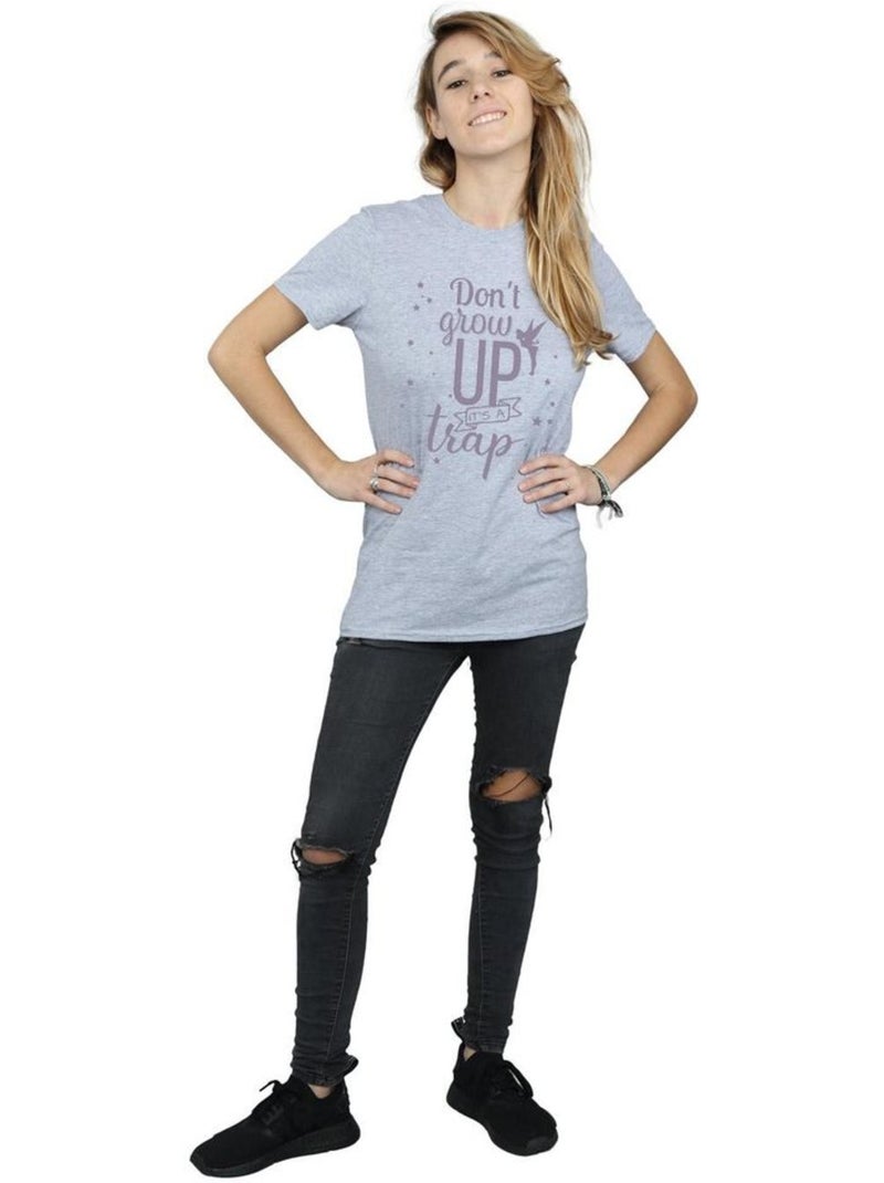 Disney - T-shirt DON'T GROW UP Gris chiné - Kiabi