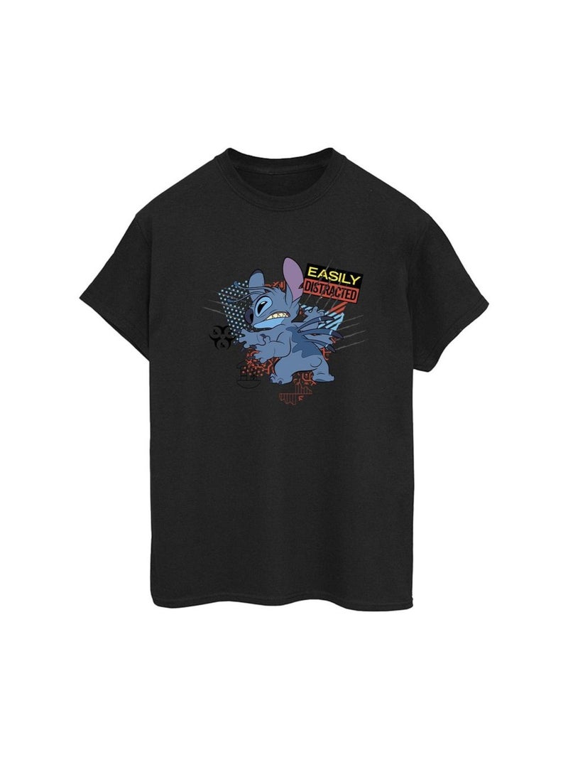 Disney - T-shirt EASILY DISTRACTED Noir - Kiabi