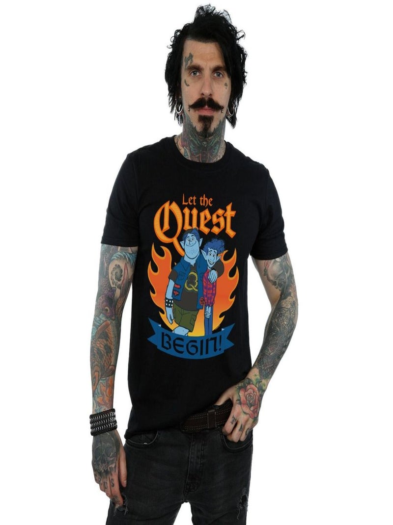 Disney - T-shirt En avant LET THE QUEST BEGIN Noir - Kiabi