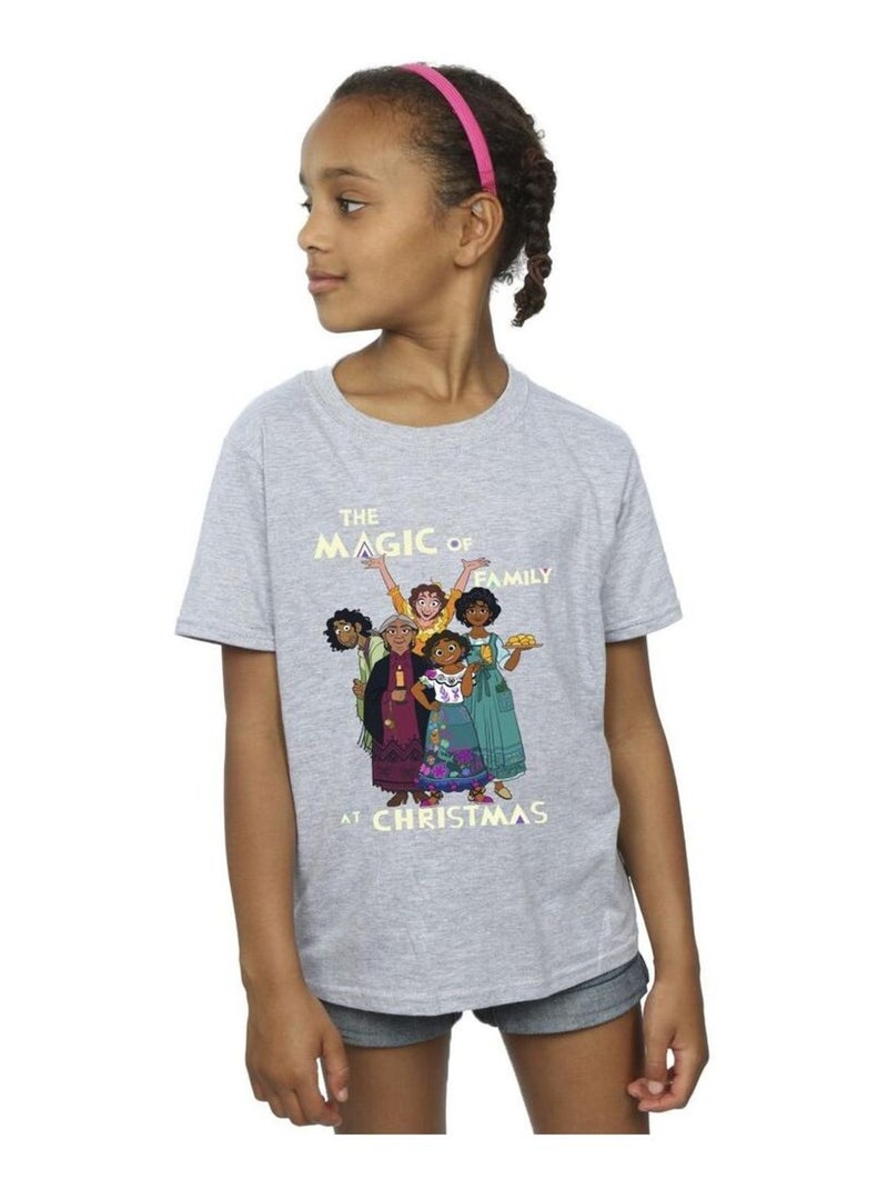 Disney - T-shirt ENCANTO MAGIC OF FAMILY Gris chiné - Kiabi