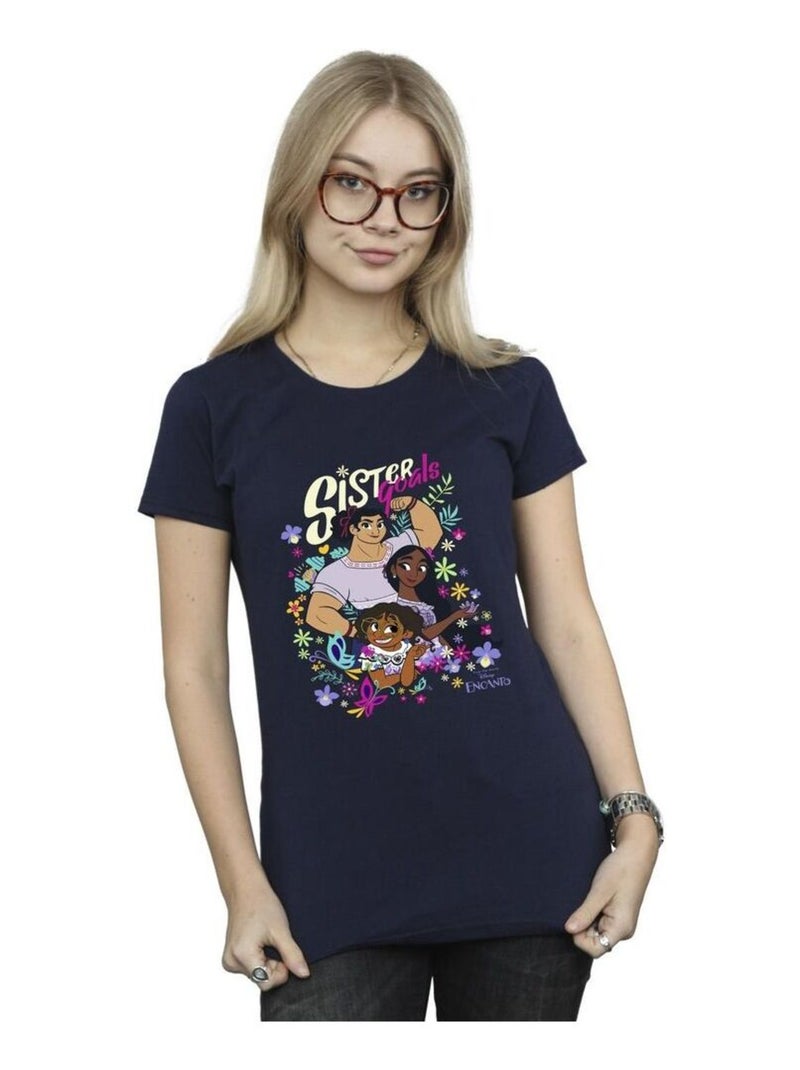 Disney - T-shirt ENCANTO SISTER GOALS Bleu marine - Kiabi