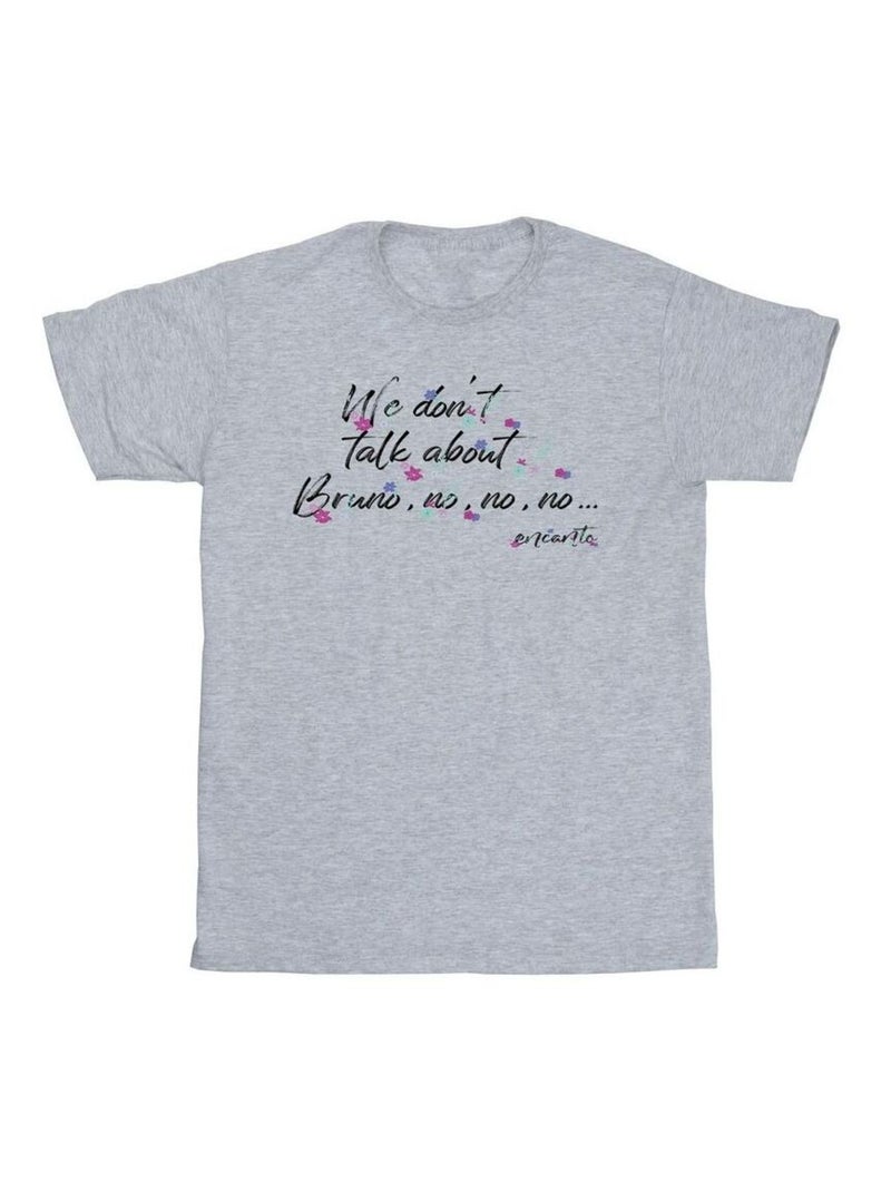 Disney - T-shirt ENCANTO WE DONT TALK ABOUT BRUNO NO NO Gris chiné - Kiabi