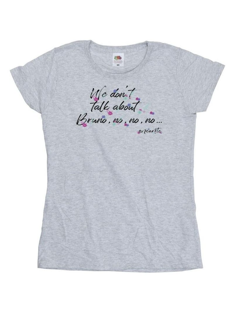 Disney - T-shirt ENCANTO WE DONT TALK ABOUT BRUNO NO NO Gris chiné - Kiabi