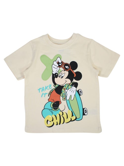 Disney - T-shirt enfant beige motif personnage skate - Kiabi